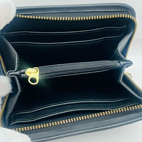 Vintage Coach Zip Around Compact Clutch 6901 Black Leather Wallet Organizer - Picture 5 of 16